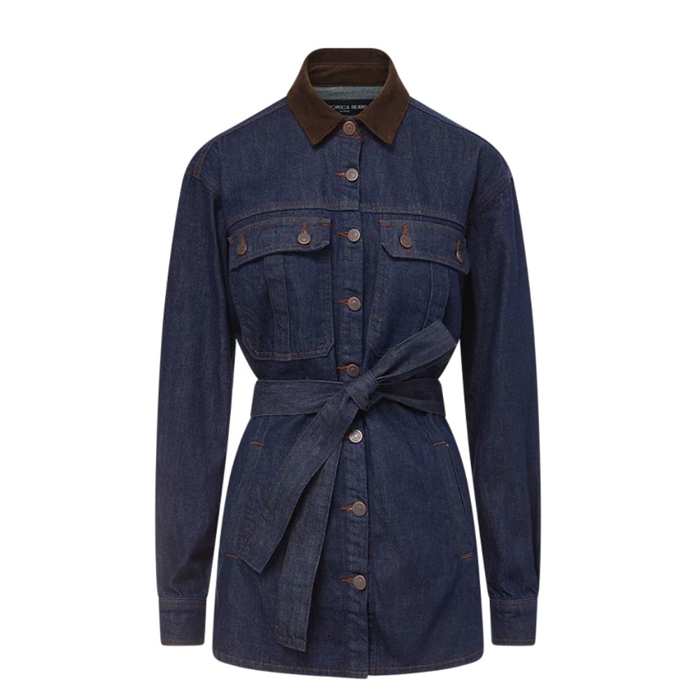 Veronica Beard Mikaela Shacket With Corduroy Collar